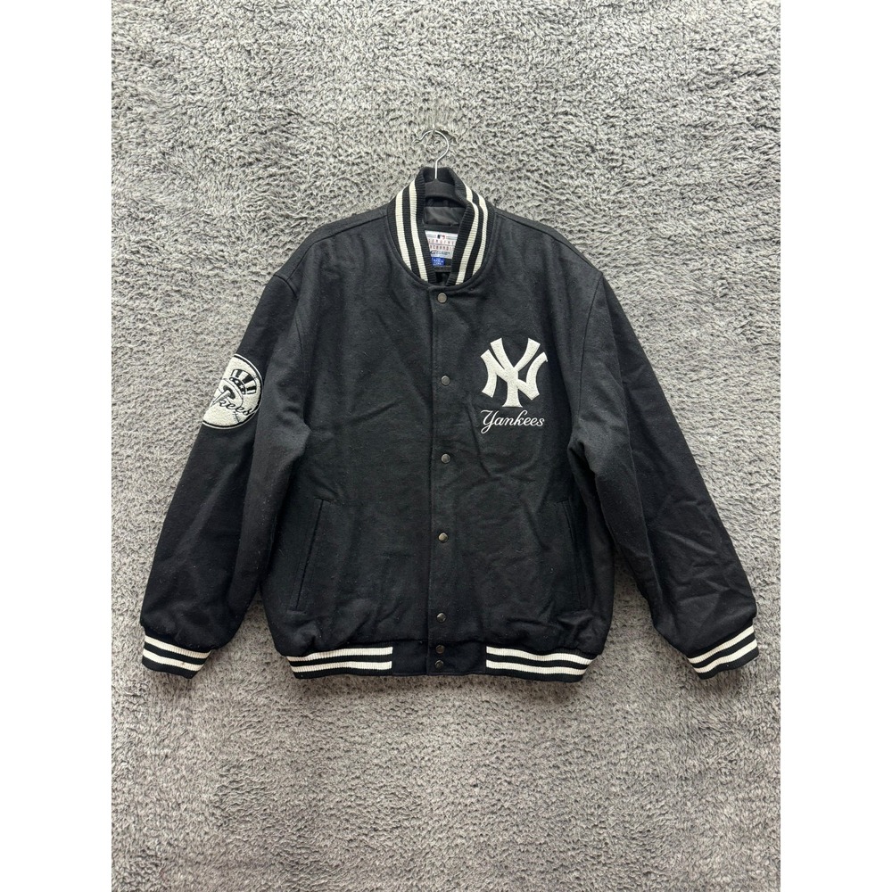 G-III Carl Banks New York Yankees MLB Quilted Varsity Jacket Black Mens Size L